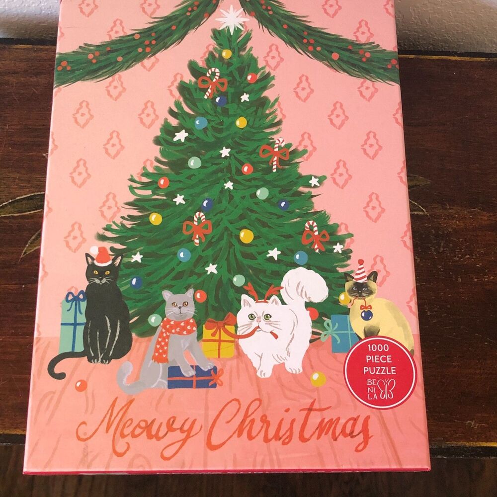 NEW 1000 Piece, Meowy Christmas Cats New Sealed Jigsaw Puzzle (19" x 26")